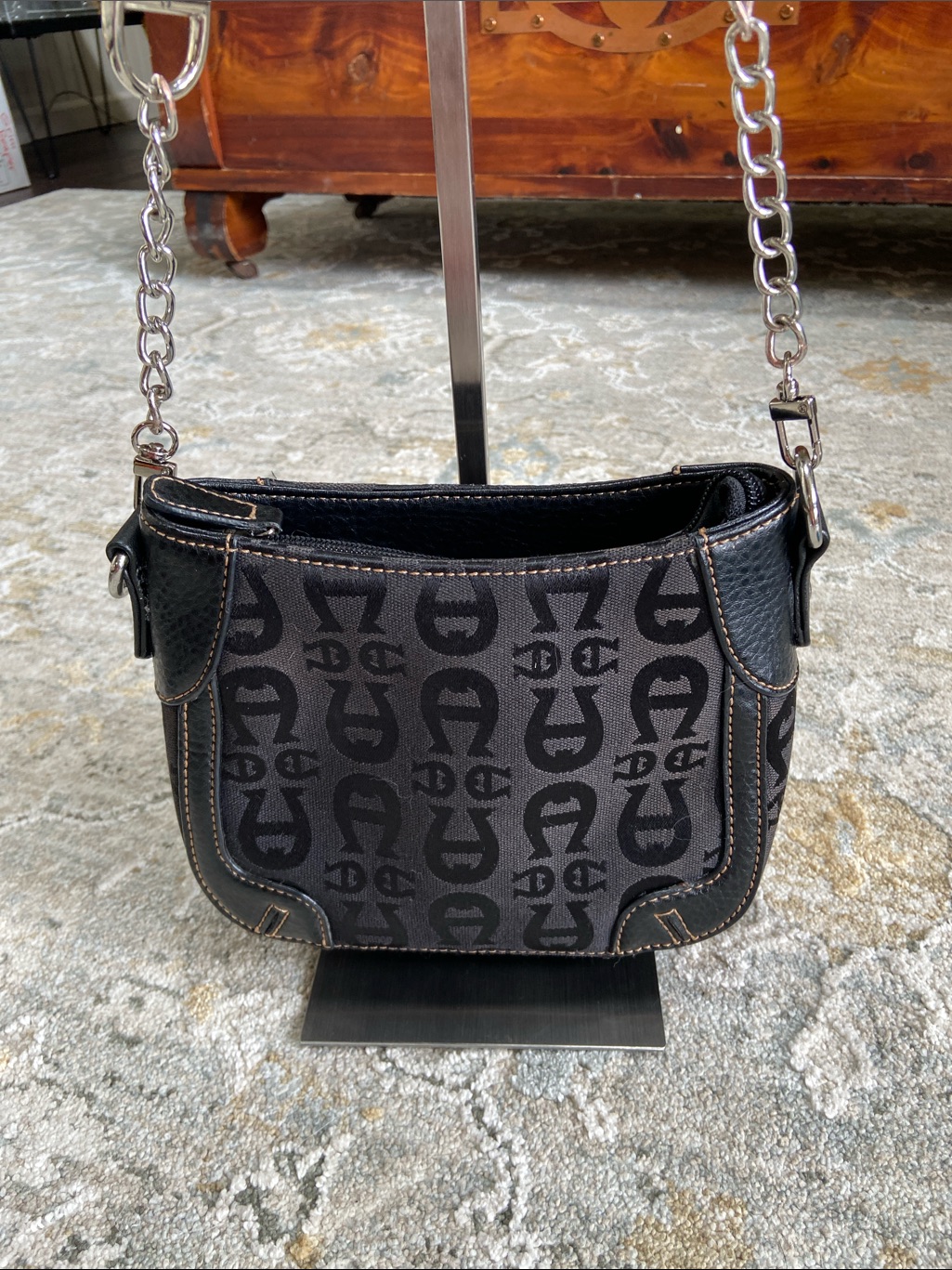 Vintage Etienne Aigner Y2k Shoulder Bag (Restored D-Ring Tabs, Extended Chain)